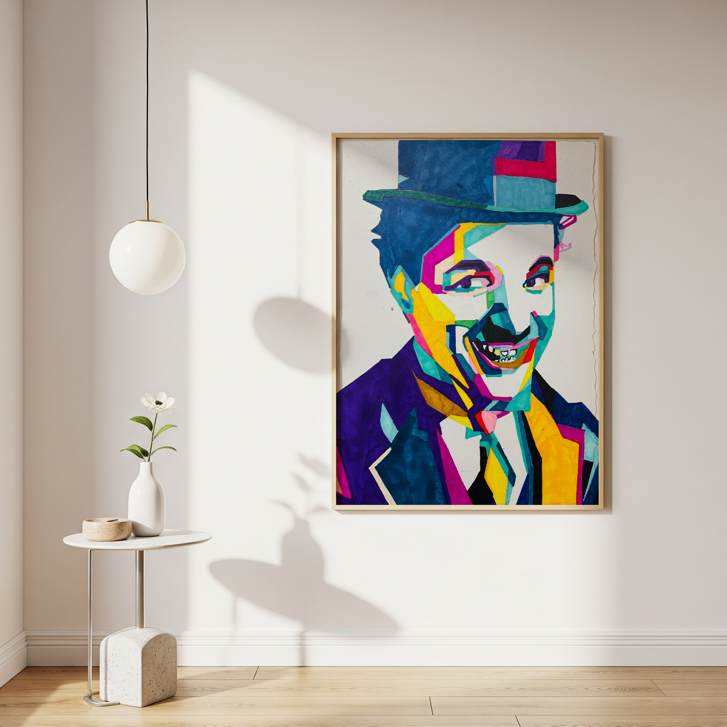 Charlie Chaplin Pop Art: Original Hand-Drawn Painting