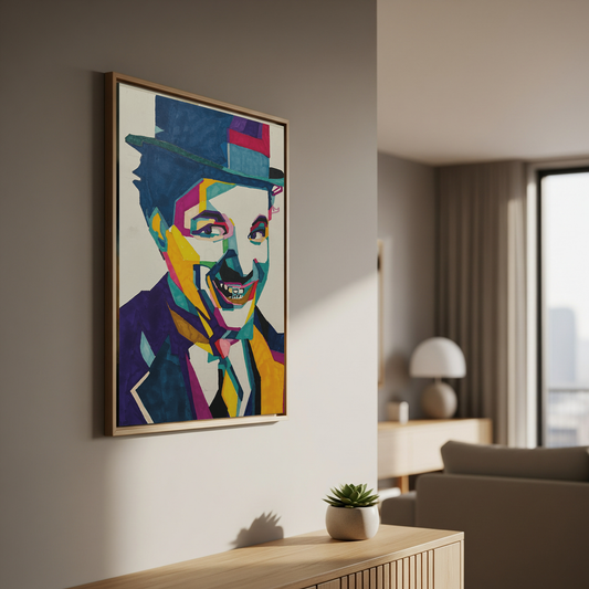 Charlie Chaplin Pop Art: Original Hand-Drawn Painting