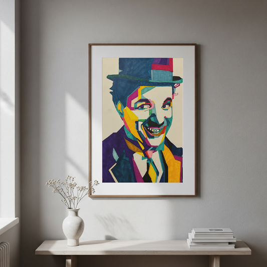Charlie Chaplin Pop Art: Original Hand-Drawn Painting